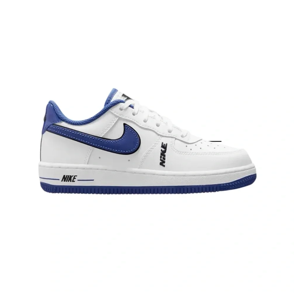 Nike White & Blue Air Force 1 LV8 PS White Game Royal Kids Size 4.5Y